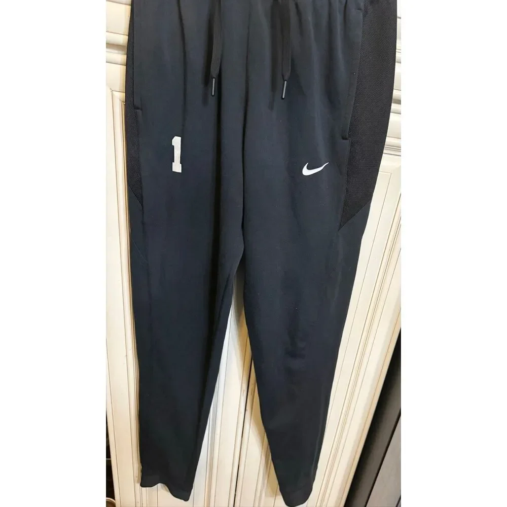 Nike Youth Dri-Fit Showtime Basketball Jogger Pants Black White Size Small